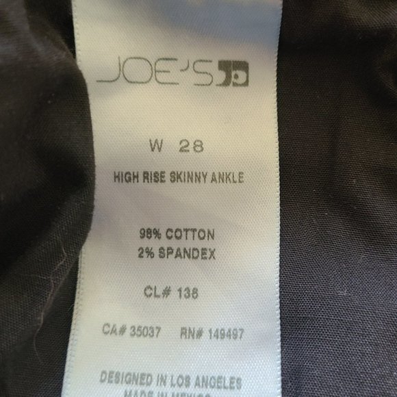 Joe's Jeans High Rise Skinny Ankle Raw Hem Jeans Size 28 - Picture 4 of 8
